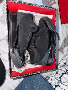 Jordan Men's Black Suede & Patent Leather Sneakers